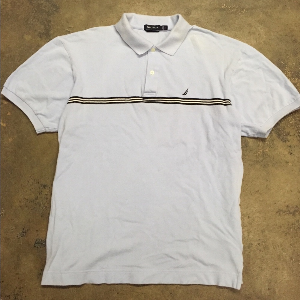 Nautica Light Blue Polo Shirt (Large)